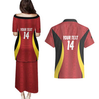 Custom Belgium Football Couples Matching Puletasi and Hawaiian Shirt 2026 Go De Rode Duivels - Wonder Print Shop