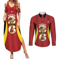 Custom Belgium Football Couples Matching Summer Maxi Dress and Long Sleeve Button Shirt 2026 Go De Rode Duivels - Wonder Print Shop