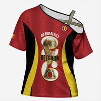 Custom Belgium Football Cross Shoulder Shirt 2026 Go De Rode Duivels - Wonder Print Shop