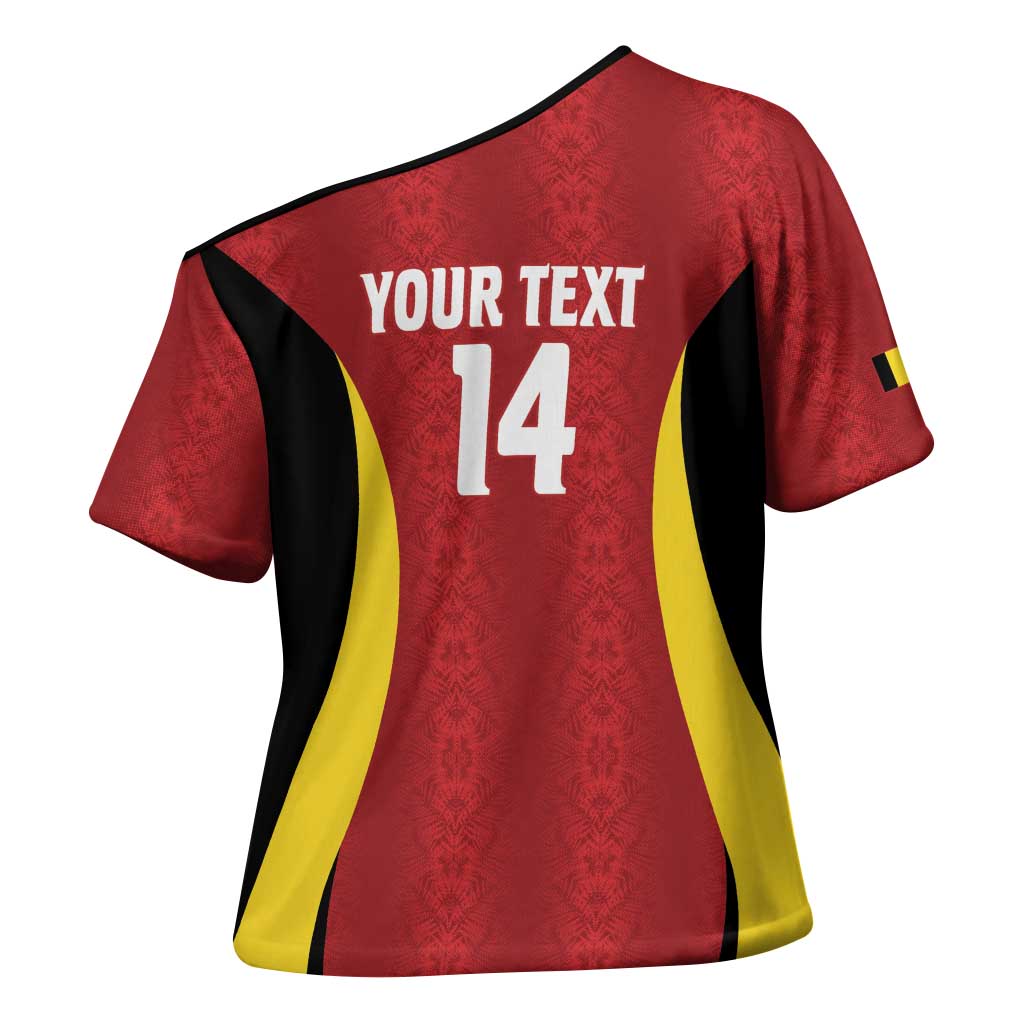 Custom Belgium Football Cross Shoulder Shirt 2026 Go De Rode Duivels - Wonder Print Shop