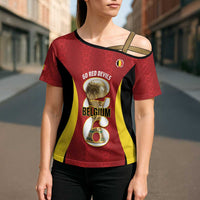 Custom Belgium Football Cross Shoulder Shirt 2026 Go De Rode Duivels - Wonder Print Shop