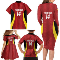 Custom Belgium Football Family Matching Long Sleeve Bodycon Dress and Hawaiian Shirt 2026 Go De Rode Duivels - Wonder Print Shop