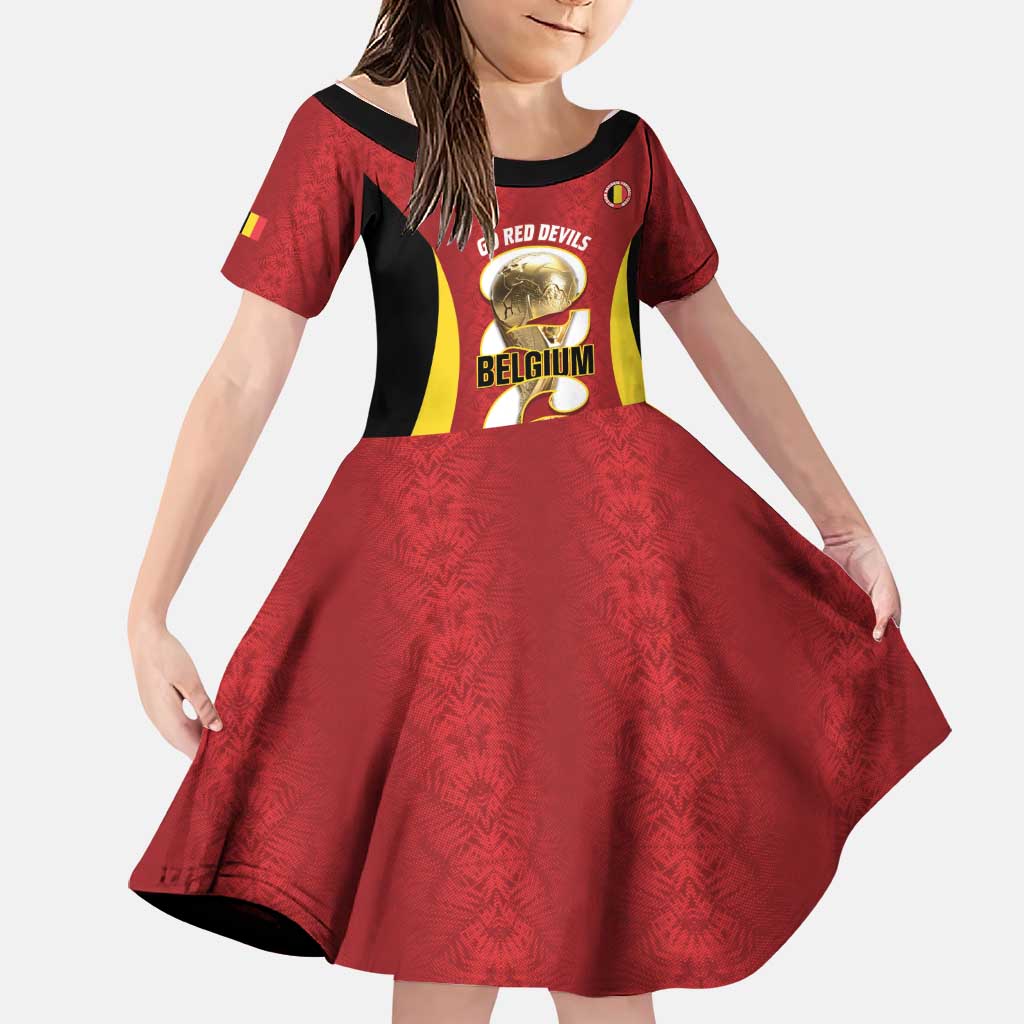 Custom Belgium Football Family Matching Off Shoulder Maxi Dress and Hawaiian Shirt 2026 Go De Rode Duivels - Wonder Print Shop