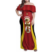 Custom Belgium Football Family Matching Off Shoulder Maxi Dress and Hawaiian Shirt 2026 Go De Rode Duivels - Wonder Print Shop