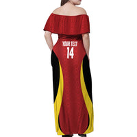 Custom Belgium Football Family Matching Off Shoulder Maxi Dress and Hawaiian Shirt 2026 Go De Rode Duivels - Wonder Print Shop