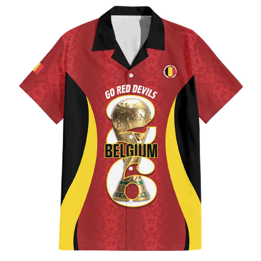Custom Belgium Football Family Matching Puletasi and Hawaiian Shirt 2026 Go De Rode Duivels - Wonder Print Shop