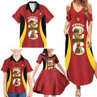 Custom Belgium Football Family Matching Summer Maxi Dress and Hawaiian Shirt 2026 Go De Rode Duivels - Wonder Print Shop