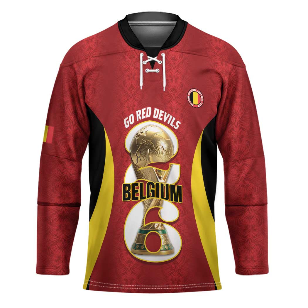 Custom Belgium Football Hockey Jersey 2026 Go De Rode Duivels - Wonder Print Shop