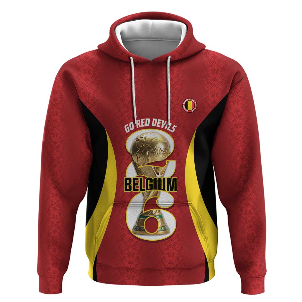 Custom Belgium Football Hoodie 2026 Go De Rode Duivels - Wonder Print Shop
