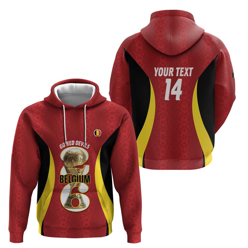 Custom Belgium Football Hoodie 2026 Go De Rode Duivels - Wonder Print Shop