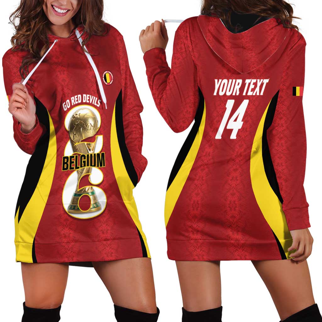 Custom Belgium Football Hoodie Dress 2026 Go De Rode Duivels - Wonder Print Shop
