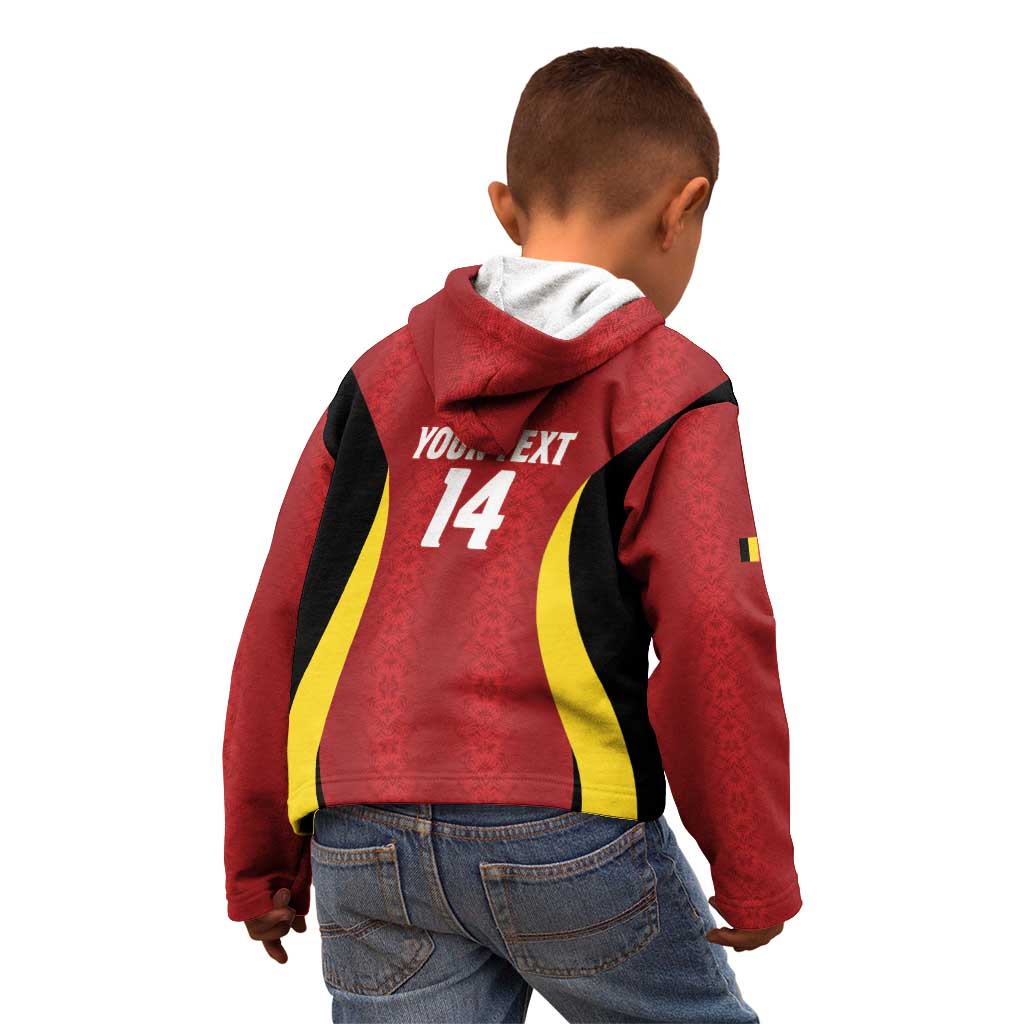 Custom Belgium Football Kid Hoodie 2026 Go De Rode Duivels - Wonder Print Shop