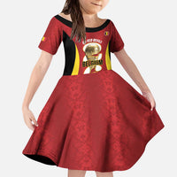 Custom Belgium Football Kid Short Sleeve Dress 2026 Go De Rode Duivels - Wonder Print Shop
