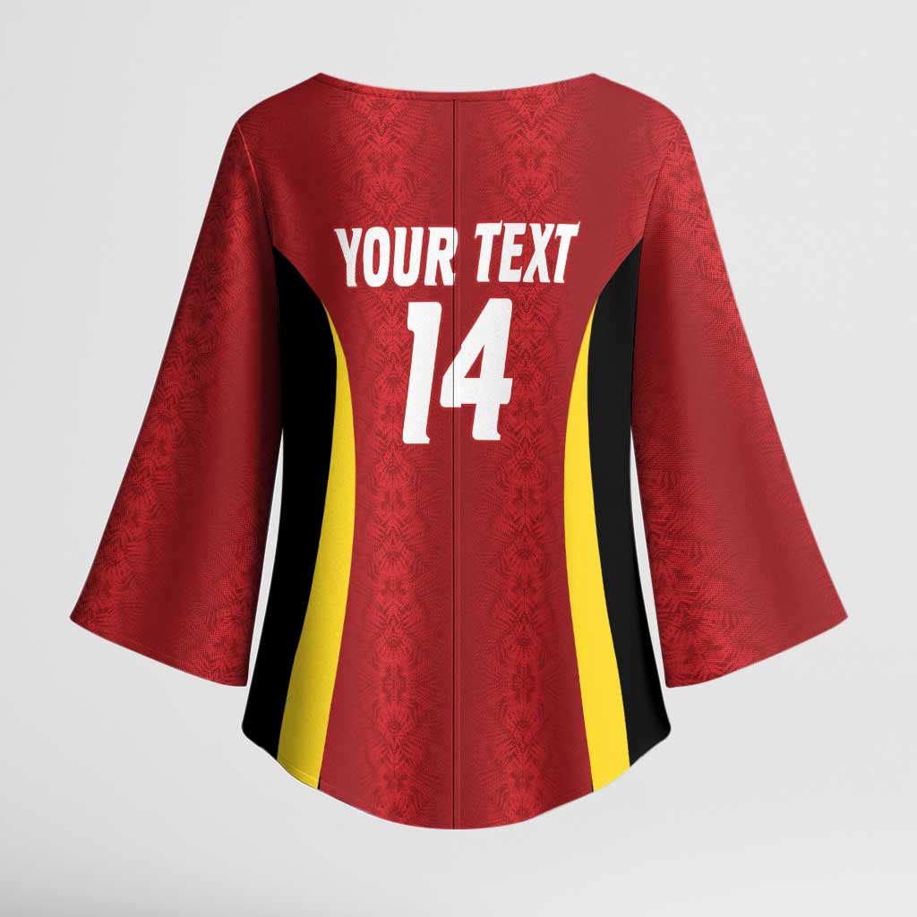 Custom Belgium Football Kimono Sleeve Blouse 2026 Go De Rode Duivels - Wonder Print Shop