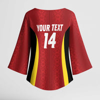 Custom Belgium Football Kimono Sleeve Blouse 2026 Go De Rode Duivels - Wonder Print Shop