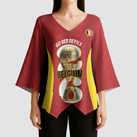 Custom Belgium Football Kimono Sleeve Blouse 2026 Go De Rode Duivels - Wonder Print Shop