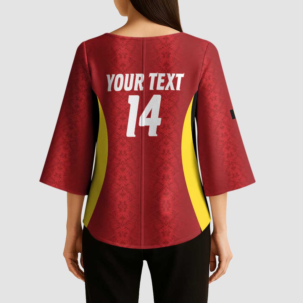 Custom Belgium Football Kimono Sleeve Blouse 2026 Go De Rode Duivels - Wonder Print Shop
