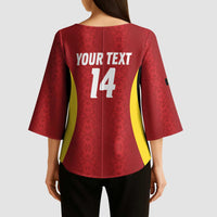 Custom Belgium Football Kimono Sleeve Blouse 2026 Go De Rode Duivels - Wonder Print Shop