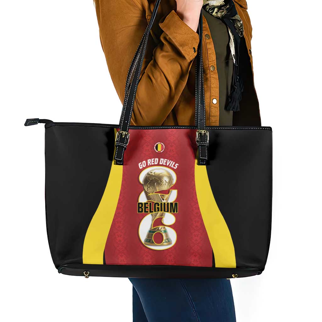 Belgium Football Leather Tote Bag 2026 Go De Rode Duivels - Wonder Print Shop