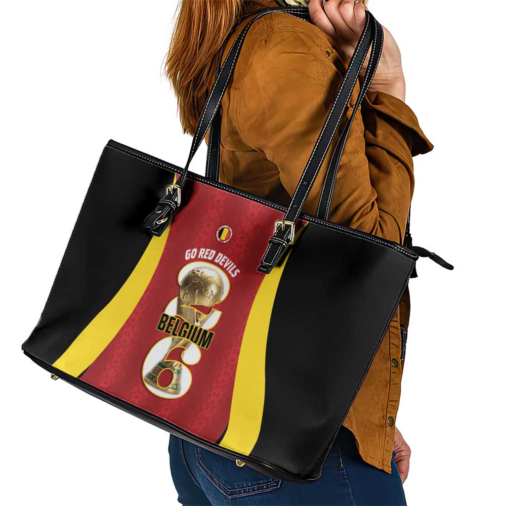 Belgium Football Leather Tote Bag 2026 Go De Rode Duivels - Wonder Print Shop