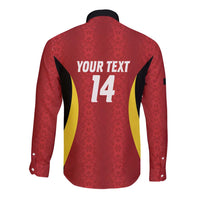 Custom Belgium Football Long Sleeve Button Shirt 2026 Go De Rode Duivels - Wonder Print Shop