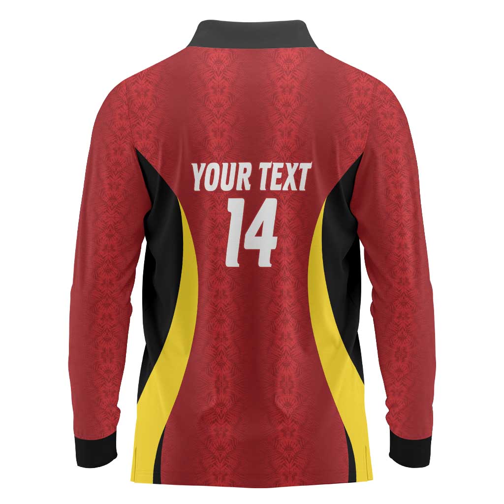 Custom Belgium Football Long Sleeve Polo Shirt 2026 Go De Rode Duivels - Wonder Print Shop