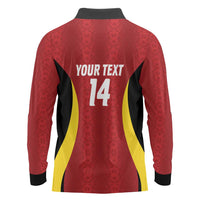 Custom Belgium Football Long Sleeve Polo Shirt 2026 Go De Rode Duivels - Wonder Print Shop