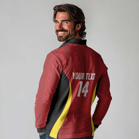 Custom Belgium Football Long Sleeve Polo Shirt 2026 Go De Rode Duivels - Wonder Print Shop