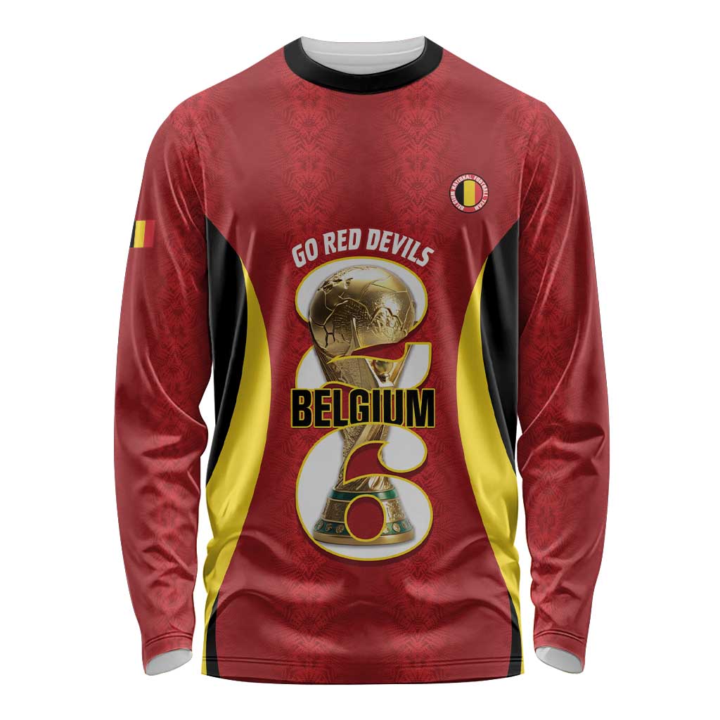 Custom Belgium Football Long Sleeve Shirt 2026 Go De Rode Duivels - Wonder Print Shop
