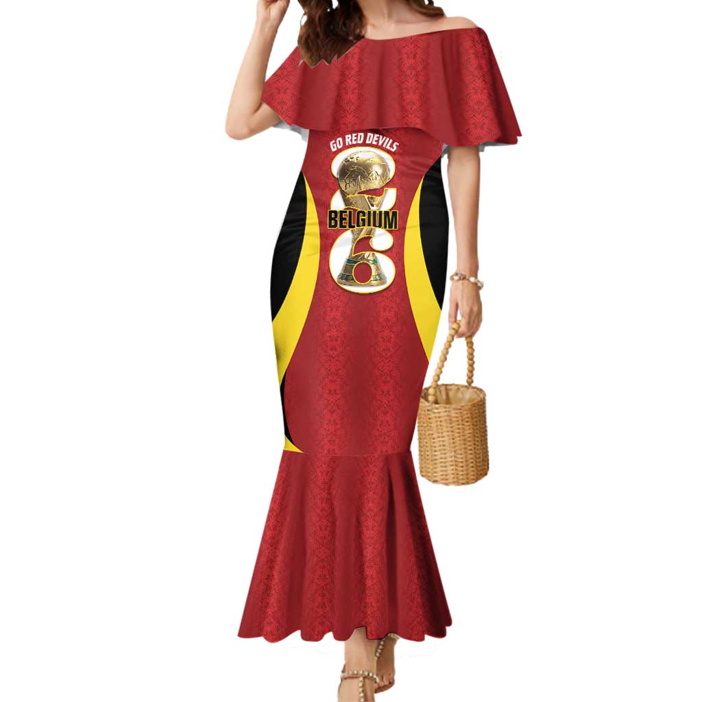 Custom Belgium Football Mermaid Dress 2026 Go De Rode Duivels - Wonder Print Shop