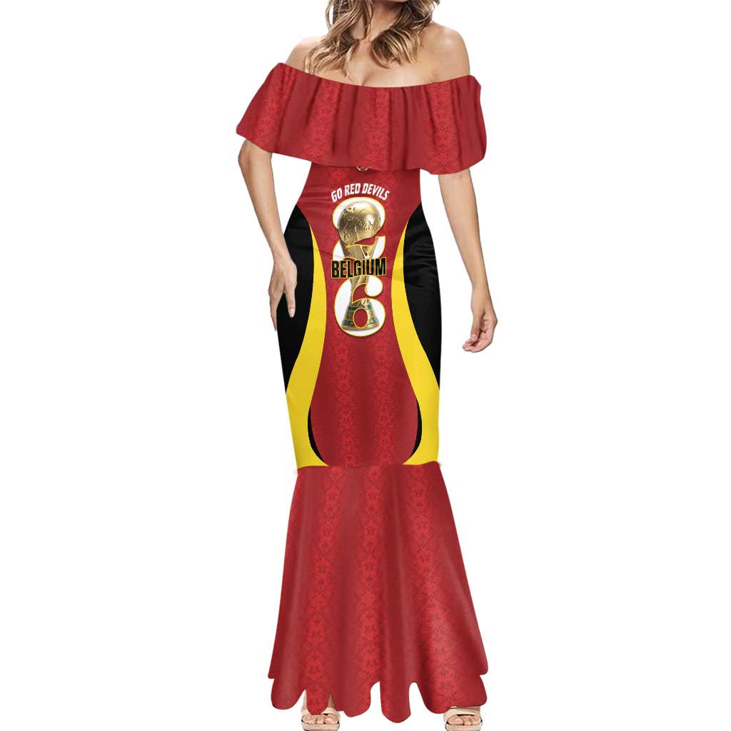 Custom Belgium Football Mermaid Dress 2026 Go De Rode Duivels - Wonder Print Shop