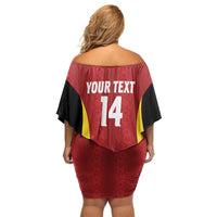 Custom Belgium Football Off Shoulder Short Dress 2026 Go De Rode Duivels - Wonder Print Shop
