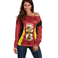 Custom Belgium Football Off Shoulder Sweater 2026 Go De Rode Duivels - Wonder Print Shop