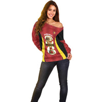 Custom Belgium Football Off Shoulder Sweater 2026 Go De Rode Duivels - Wonder Print Shop
