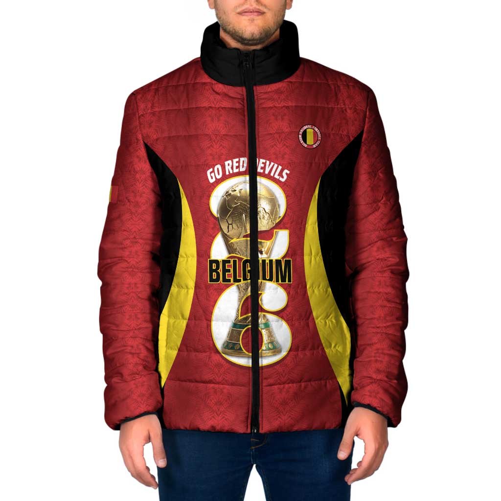 Custom Belgium Football Padded Jacket 2026 Go De Rode Duivels - Wonder Print Shop