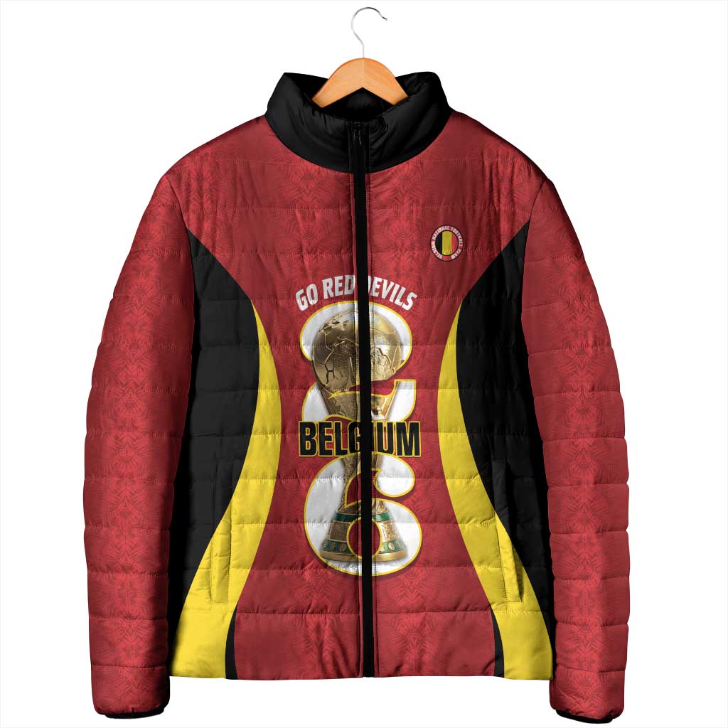 Custom Belgium Football Padded Jacket 2026 Go De Rode Duivels - Wonder Print Shop