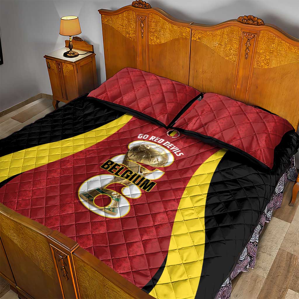 Belgium Football Quilt Bed Set 2026 Go De Rode Duivels - Wonder Print Shop