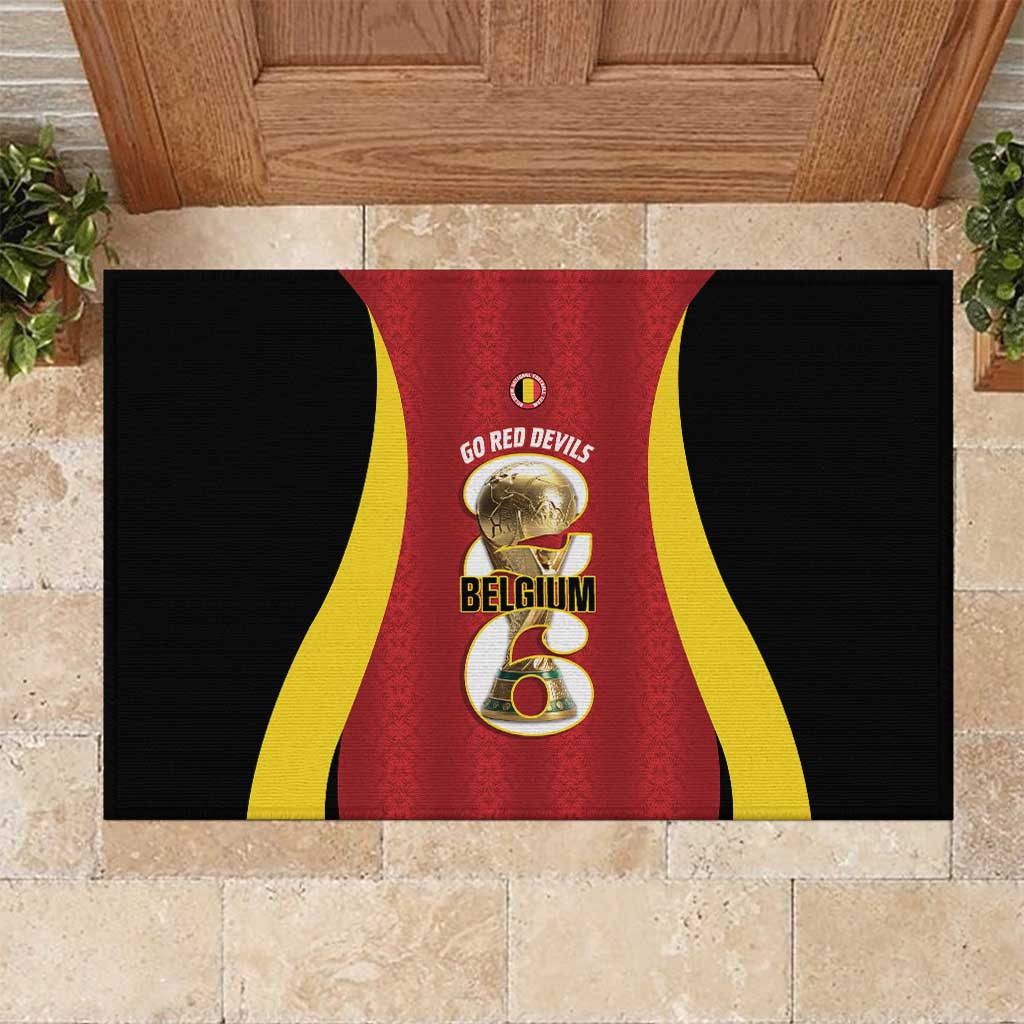 Belgium Football Rubber Doormat 2026 Go De Rode Duivels - Wonder Print Shop