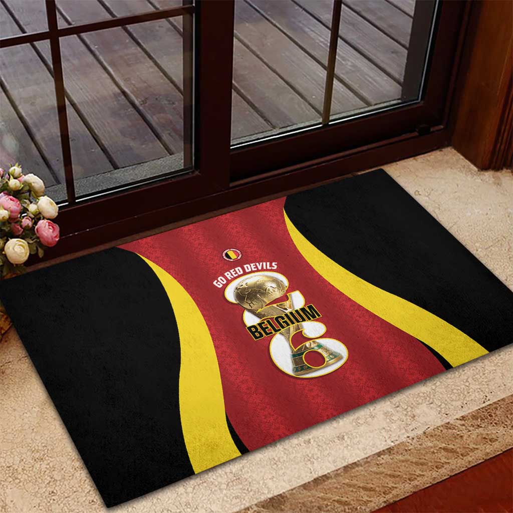 Belgium Football Rubber Doormat 2026 Go De Rode Duivels - Wonder Print Shop