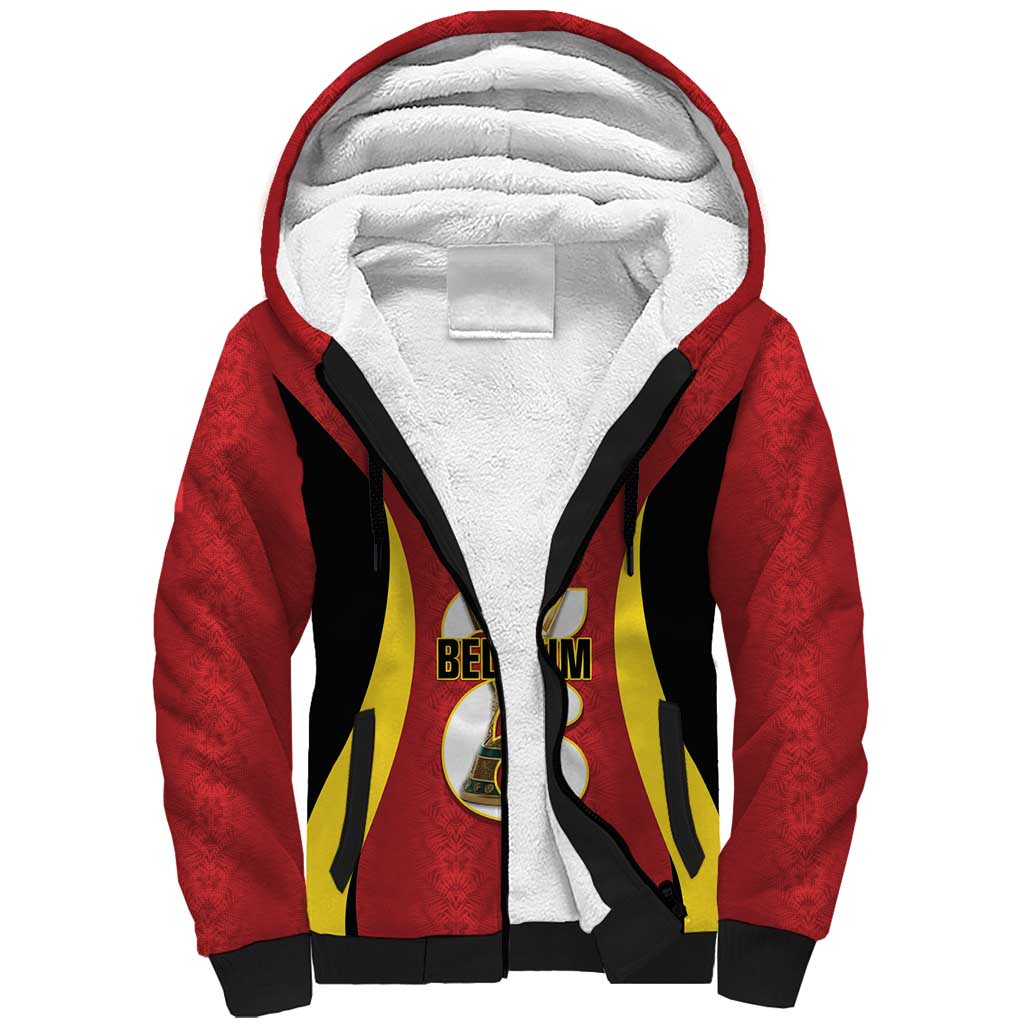 Custom Belgium Football Sherpa Hoodie 2026 Go De Rode Duivels - Wonder Print Shop