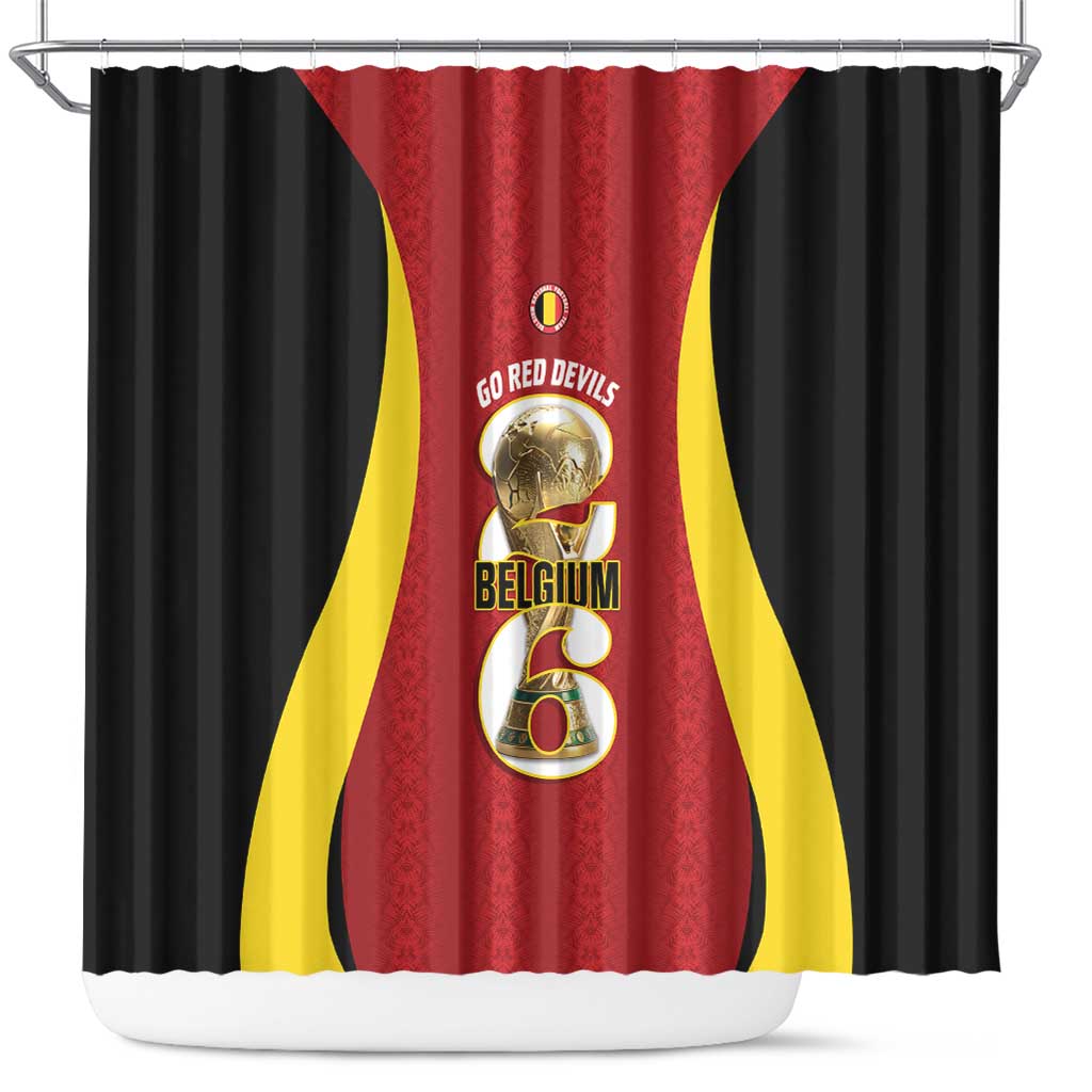 Belgium Football Shower Curtain 2026 Go De Rode Duivels - Wonder Print Shop