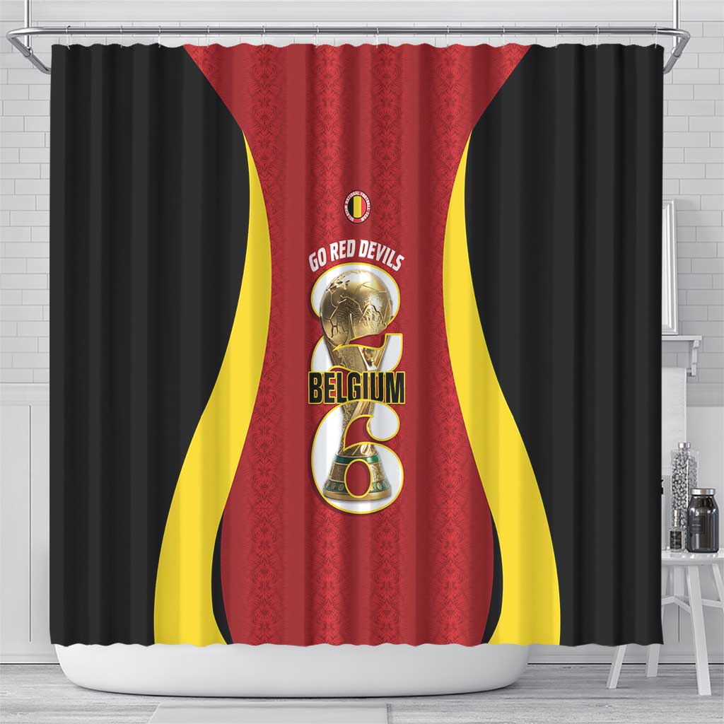 Belgium Football Shower Curtain 2026 Go De Rode Duivels - Wonder Print Shop