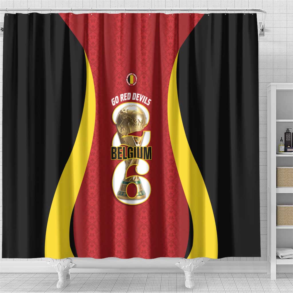 Belgium Football Shower Curtain 2026 Go De Rode Duivels - Wonder Print Shop