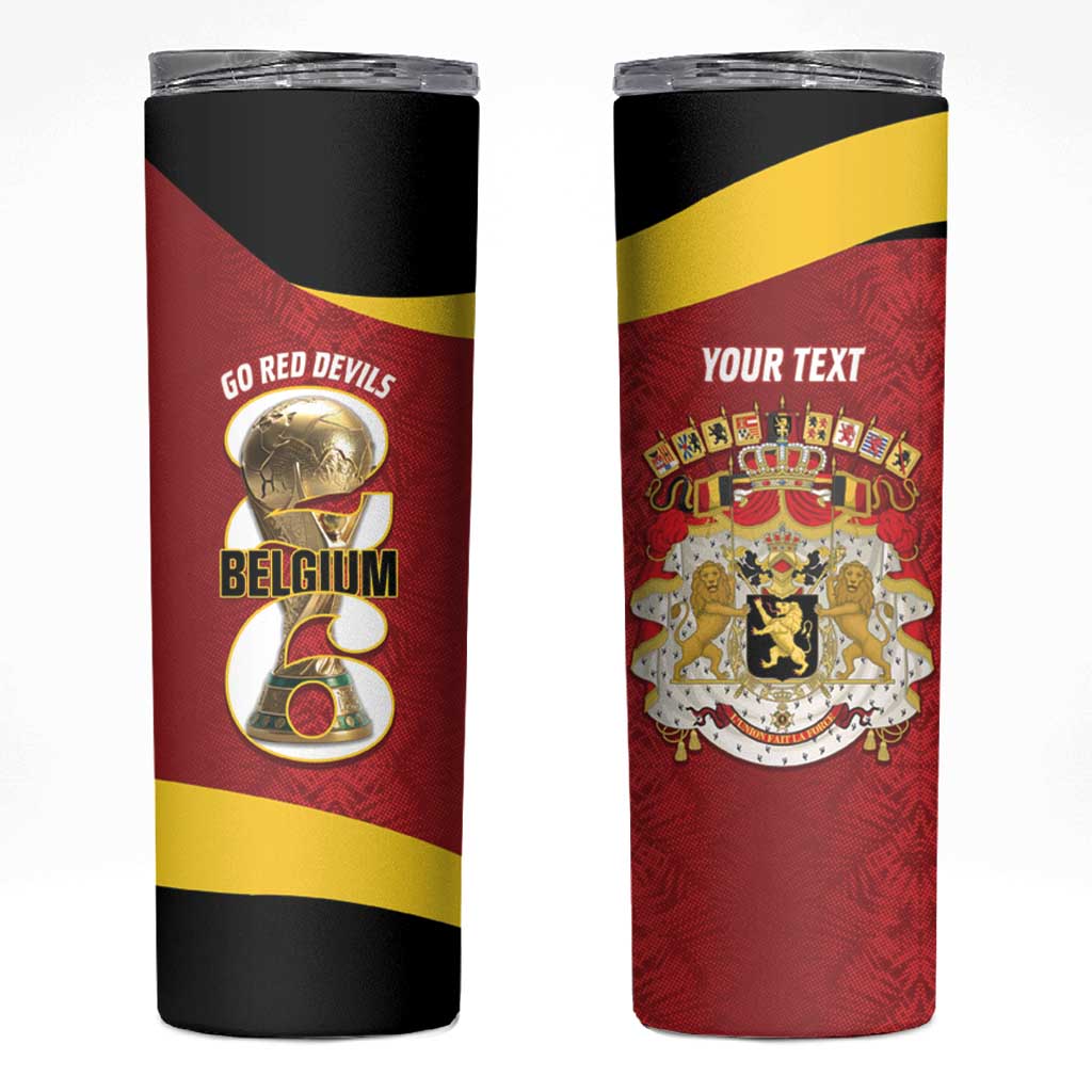Custom Belgium Football Skinny Tumbler 2026 Go De Rode Duivels - Wonder Print Shop