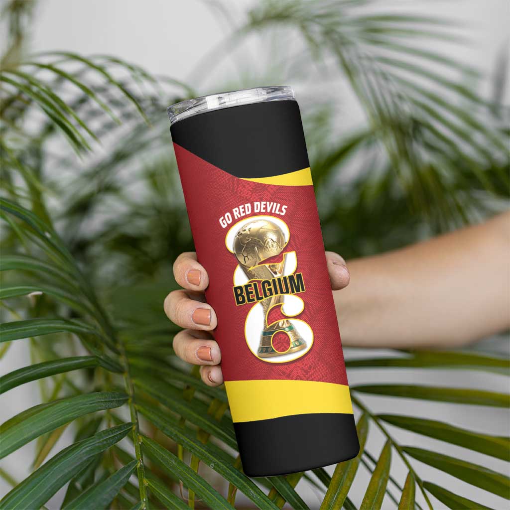 Custom Belgium Football Skinny Tumbler 2026 Go De Rode Duivels - Wonder Print Shop