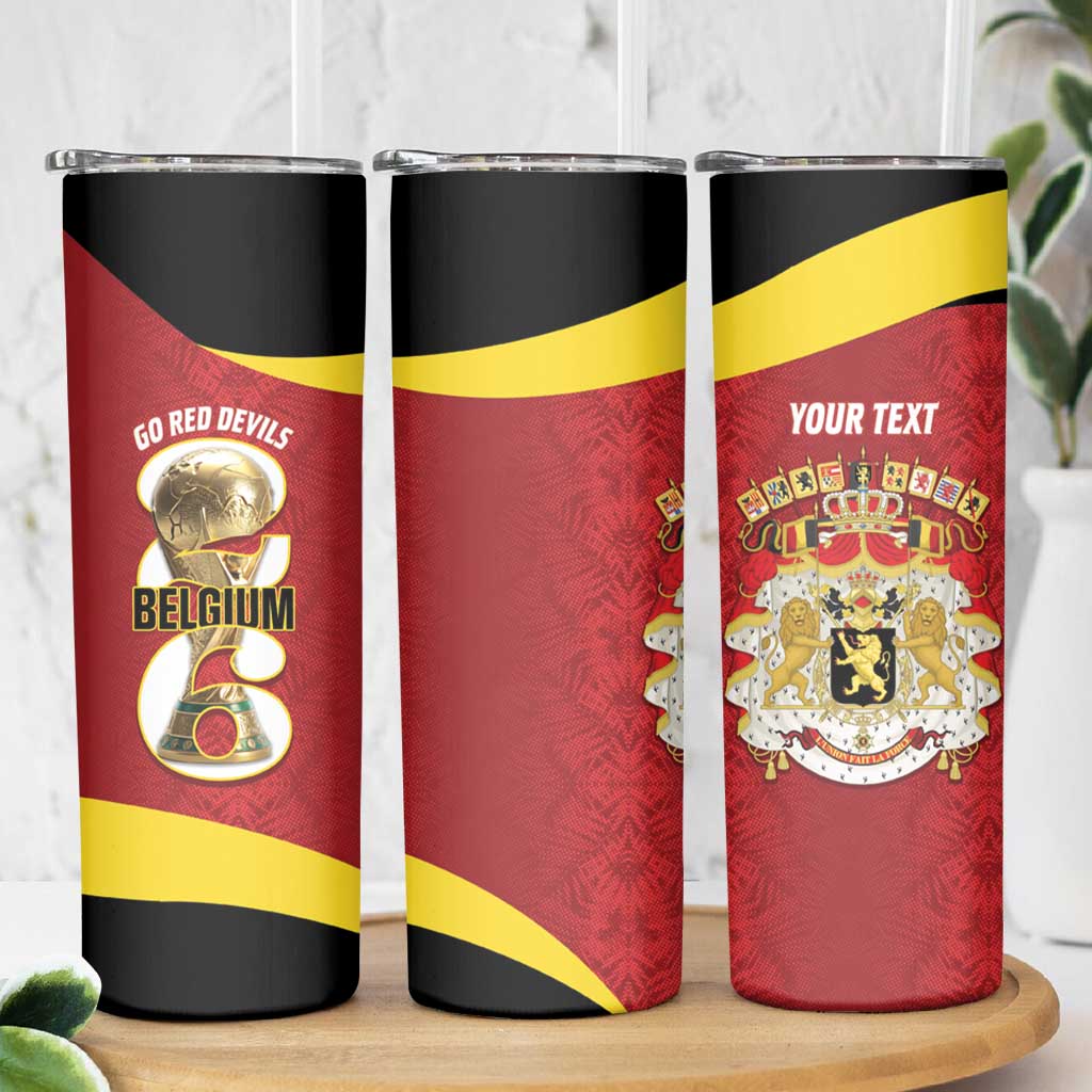 Custom Belgium Football Skinny Tumbler 2026 Go De Rode Duivels - Wonder Print Shop