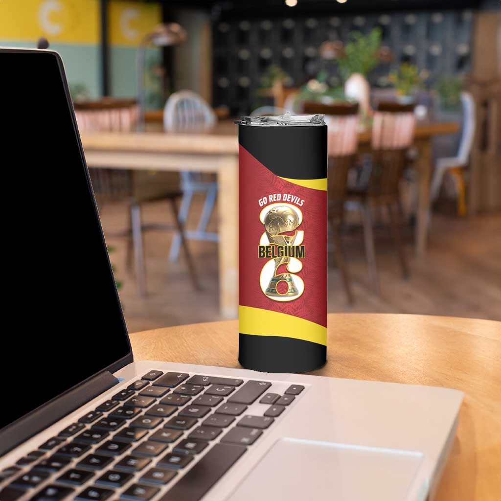 Custom Belgium Football Skinny Tumbler 2026 Go De Rode Duivels - Wonder Print Shop
