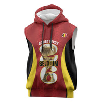 Custom Belgium Football Sleeveless Hoodie 2026 Go De Rode Duivels - Wonder Print Shop