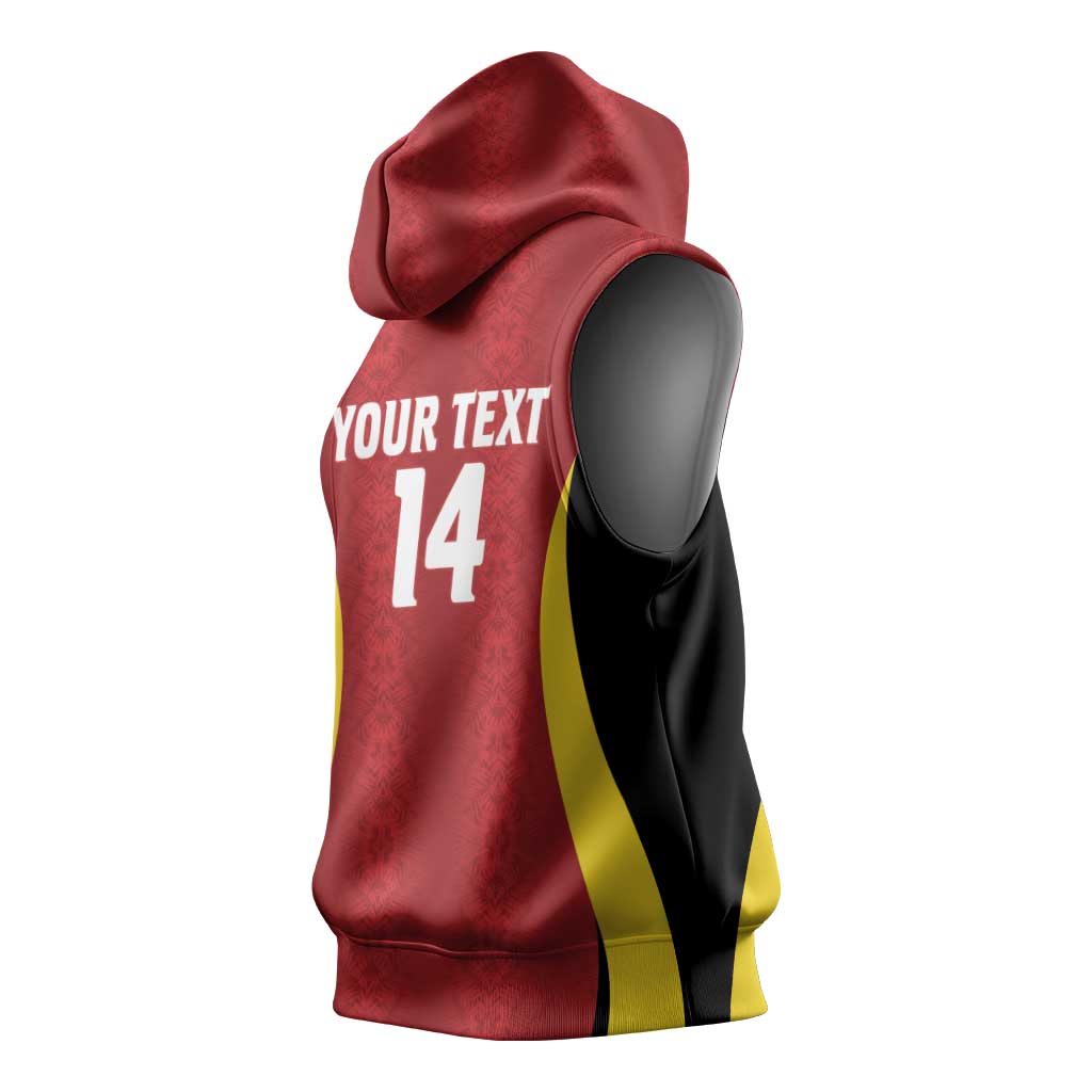 Custom Belgium Football Sleeveless Hoodie 2026 Go De Rode Duivels - Wonder Print Shop