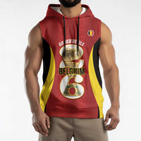 Custom Belgium Football Sleeveless Hoodie 2026 Go De Rode Duivels - Wonder Print Shop